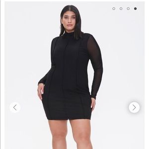 Forever 21 plus size mock neck mini dress black